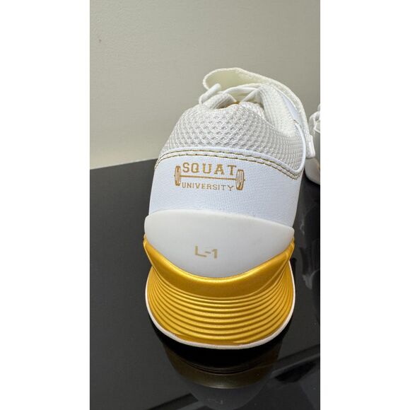 Squat University TYR L-1 Lifter M 7 W 8.5 White/Gold Lifting Training Gym Shoes - Picture 6 of 8